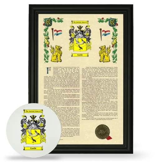 Castle Framed Armorial History and Mouse Pad - Black