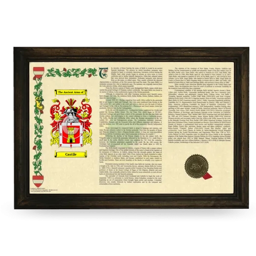 Castile Armorial Landscape Framed - Brown