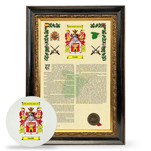 Castile Framed Armorial History and Mouse Pad - Heirloom