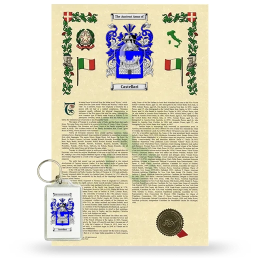 Castellari Armorial History and Keychain Package