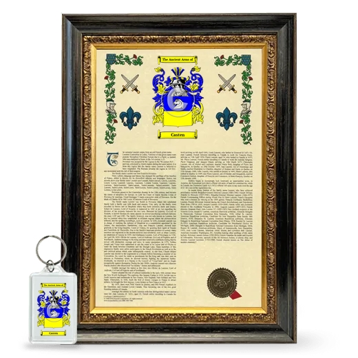 Casten Framed Armorial History and Keychain - Heirloom