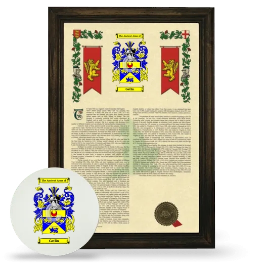 Gatlin Framed Armorial History and Mouse Pad - Brown