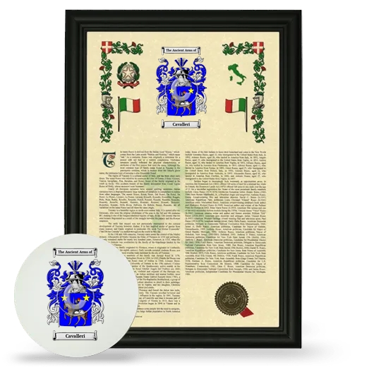 Cavalleri Framed Armorial History and Mouse Pad - Black