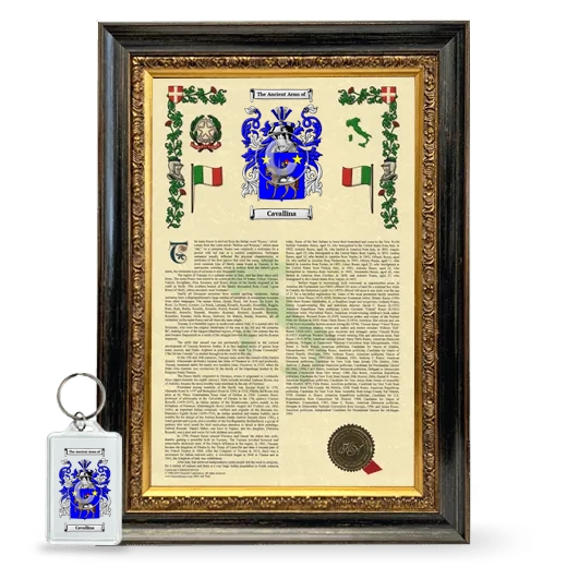 Cavallina Framed Armorial History and Keychain - Heirloom