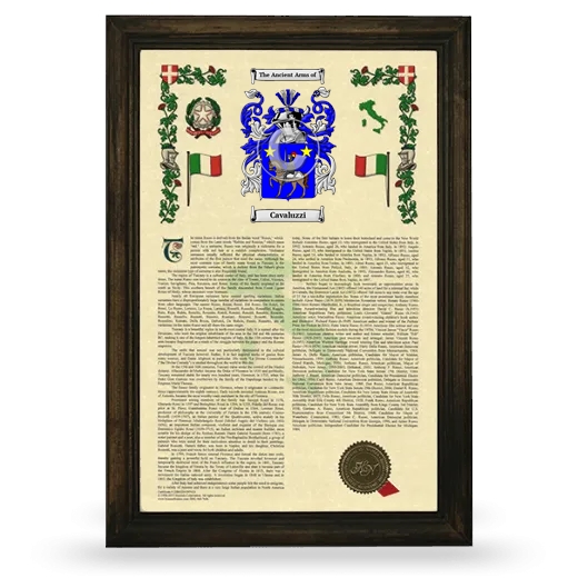 Cavaluzzi Armorial History Framed - Brown