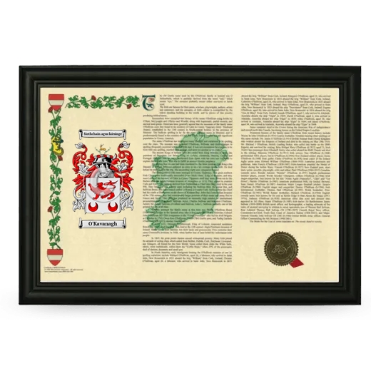 O'Kavanagh Armorial Landscape Framed - Black