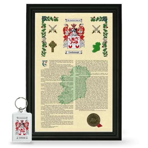 Cawlanaugh Framed Armorial History and Keychain - Black