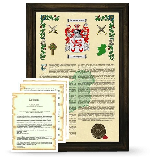 Kavanyke Framed Armorial History and Symbolism - Brown