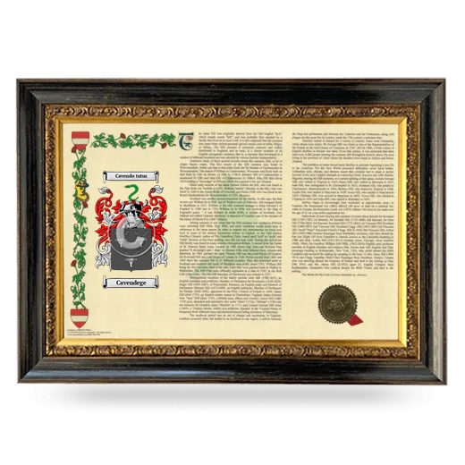 Cavendege Armorial Landscape Framed - Heirloom