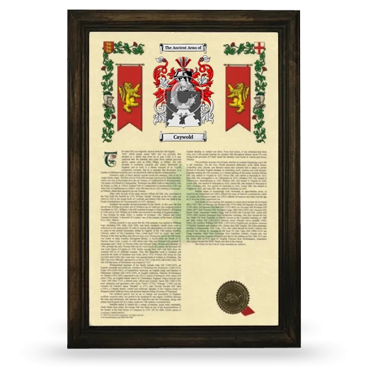 Caywold Armorial History Framed - Brown