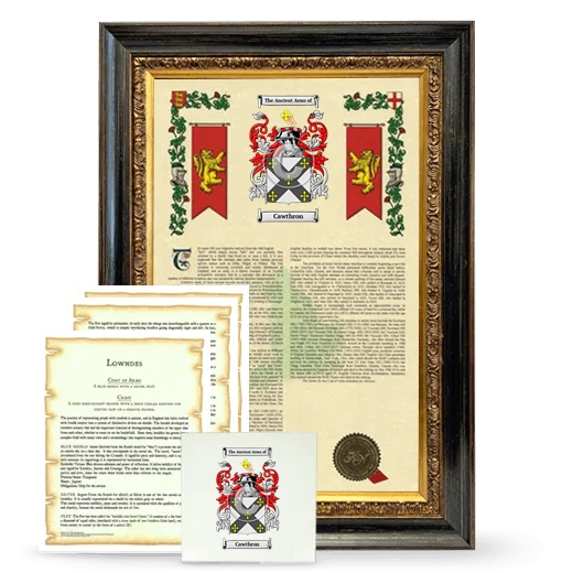 Cawthron Framed Armorial, Symbolism and Large Tile - Heirloom