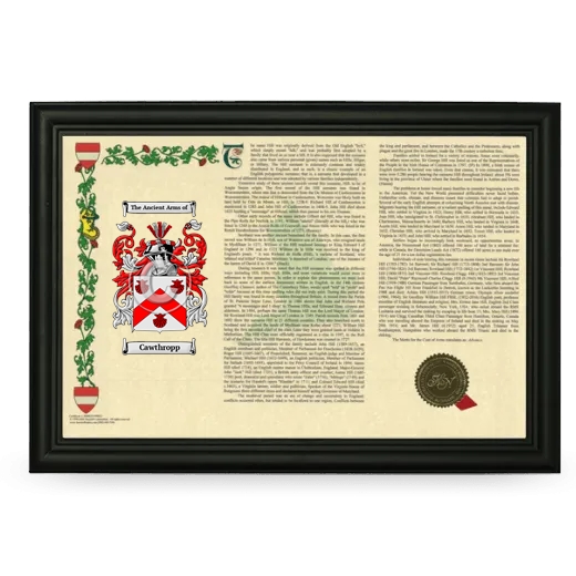 Cawthropp Armorial Landscape Framed - Black