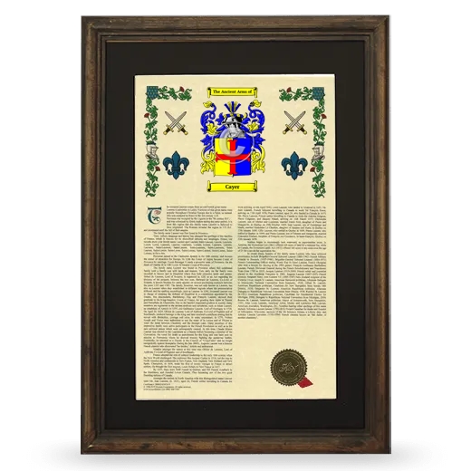 Cayer Deluxe Armorial Framed - Brown