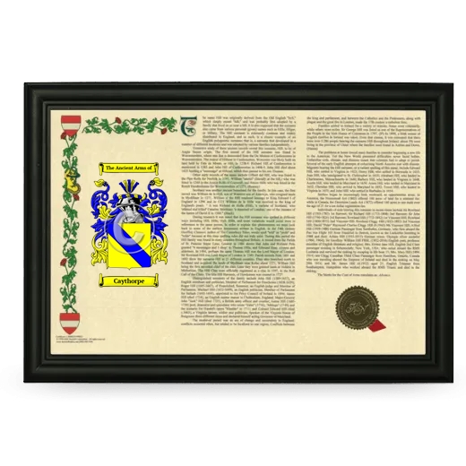 Caythorpe Armorial Landscape Framed - Black