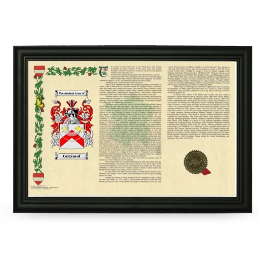 Cazzeneuf Armorial Landscape Framed - Black