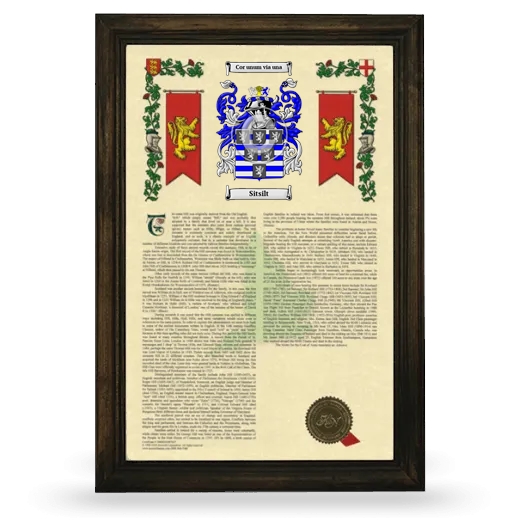 Sitsilt Armorial History Framed - Brown