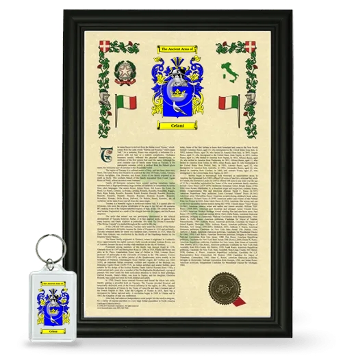 Celani Framed Armorial History and Keychain - Black