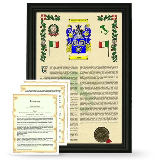 Cerati Framed Armorial History and Symbolism - Black