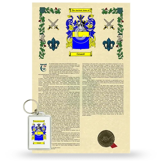 Cesard Armorial History and Keychain Package