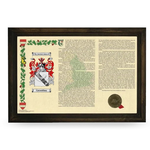 Catswithay Armorial Landscape Framed - Brown