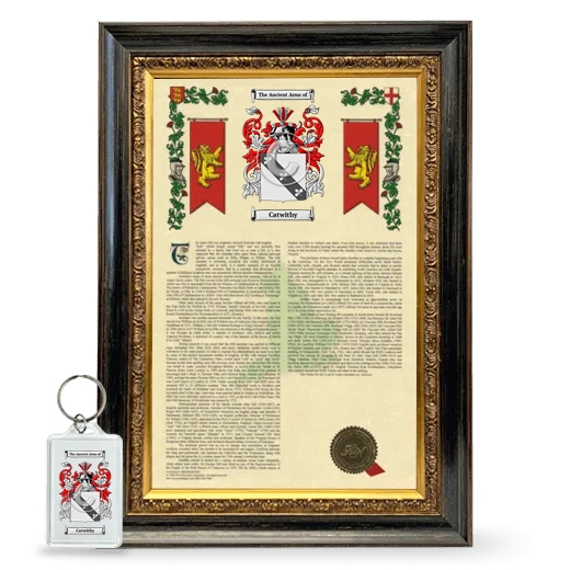 Catwithy Framed Armorial History and Keychain - Heirloom