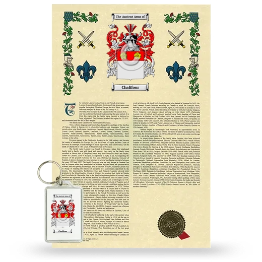 Chalifour Armorial History and Keychain Package