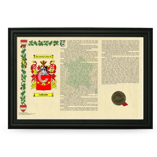 Callender Armorial Landscape Framed - Black