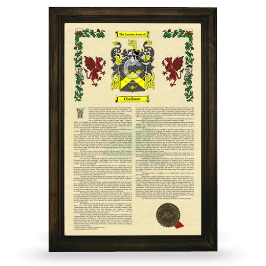 Challonar Armorial History Framed - Brown