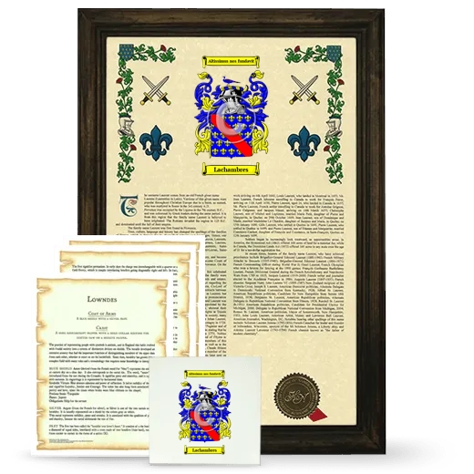 Lachambres Framed Armorial, Symbolism and Large Tile - Brown