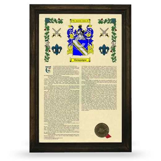 Shempaigne Armorial History Framed - Brown