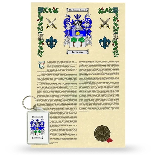 Lachancee Armorial History and Keychain Package