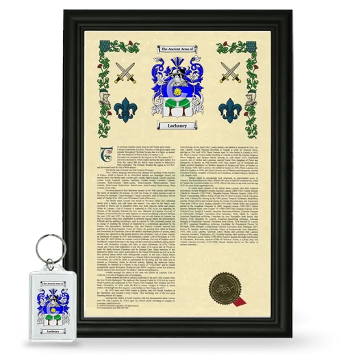 Lachancy Framed Armorial History and Keychain - Black