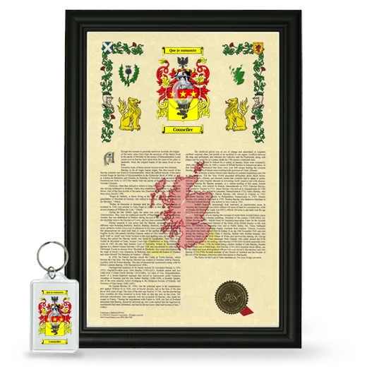 Counciler Framed Armorial History and Keychain - Black