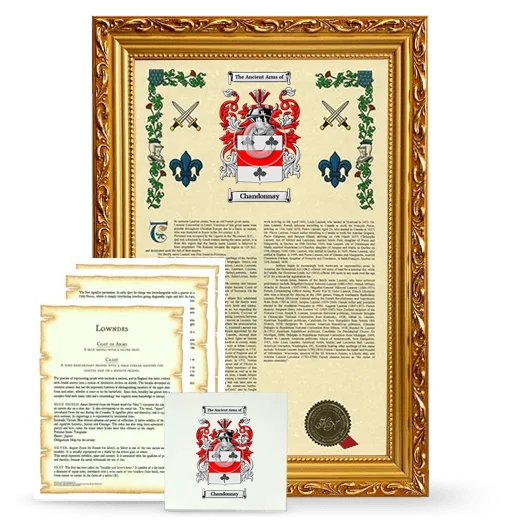 Chandonnay Framed Armorial, Symbolism and Large Tile - Gold