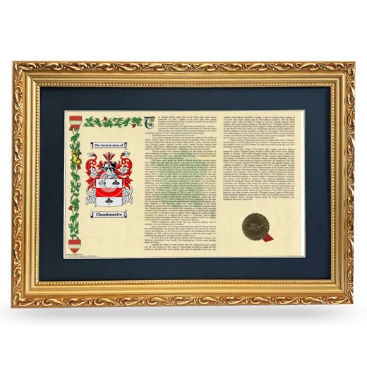 Chandonnette Deluxe Armorial Landscape Framed - Gold