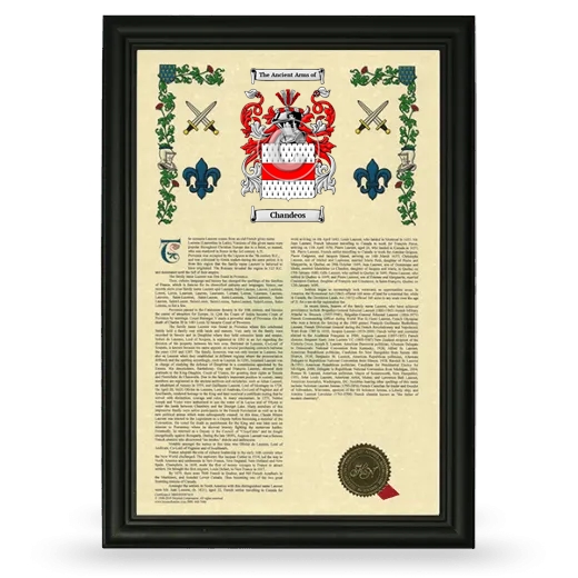 Chandeos Armorial History Framed - Black