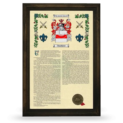 Chandyaut Armorial History Framed - Brown