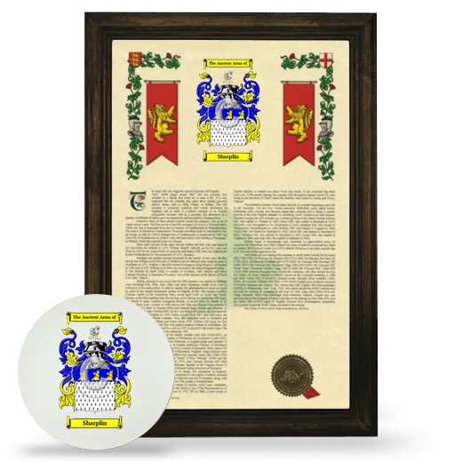 Sharplin Framed Armorial History and Mouse Pad - Brown