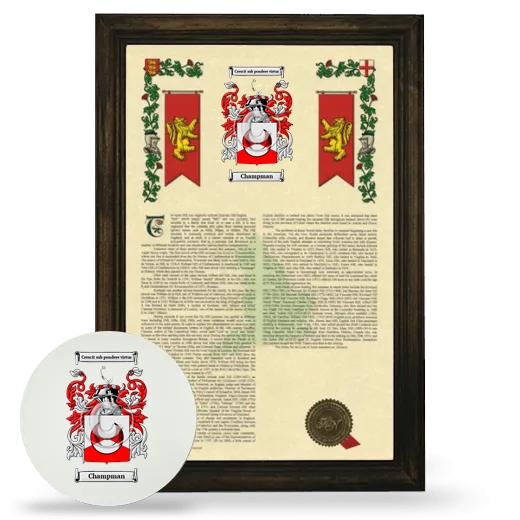 Champman Framed Armorial History and Mouse Pad - Brown
