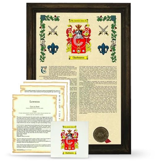 Charboneux Framed Armorial, Symbolism and Large Tile - Brown