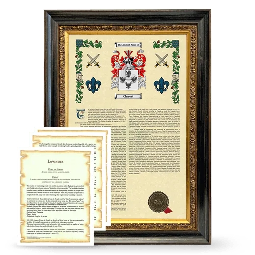 Charest Framed Armorial History and Symbolism - Heirloom