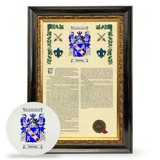 Chastang Framed Armorial History and Mouse Pad - Heirloom