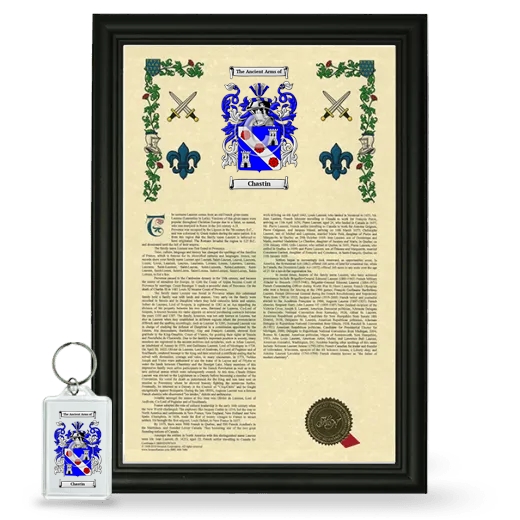 Chastin Framed Armorial History and Keychain - Black