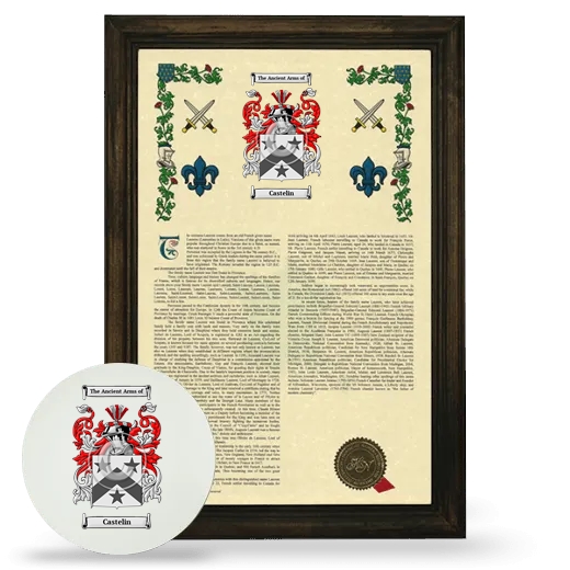 Castelin Framed Armorial History and Mouse Pad - Brown