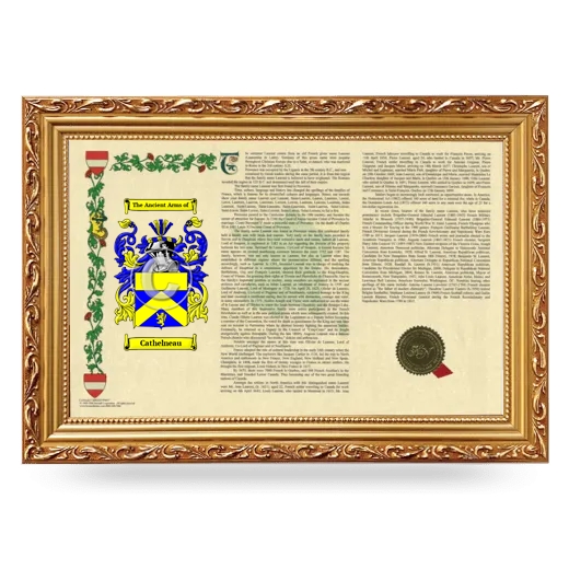 Cathelneau Armorial Landscape Framed - Gold