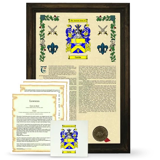 Cattin Framed Armorial, Symbolism and Large Tile - Brown