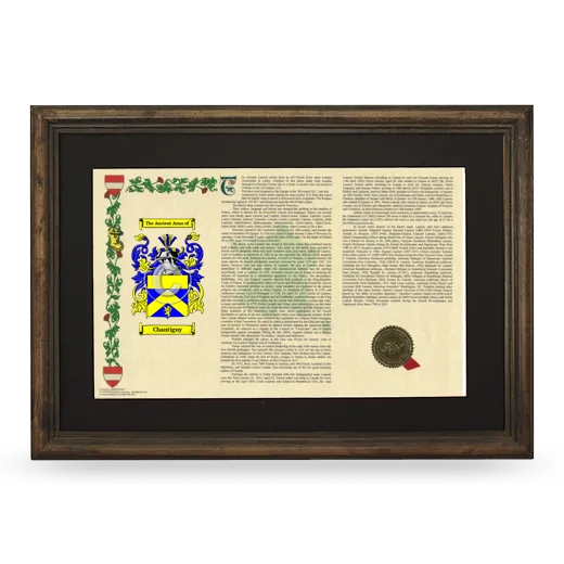 Chantigny Deluxe Armorial Landscape Framed - Brown