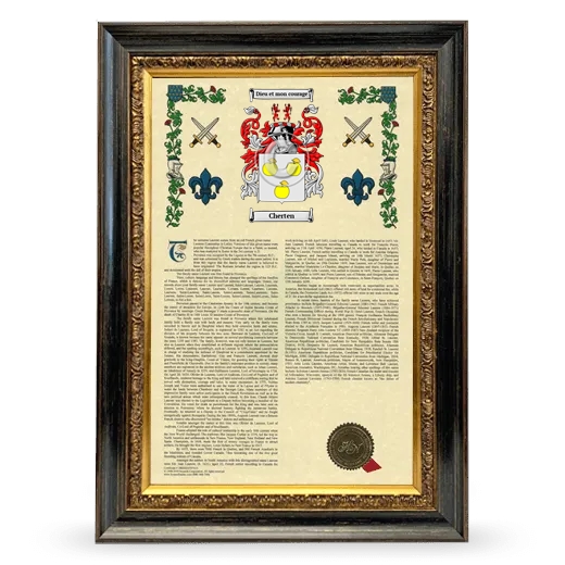 Cherten Armorial History Framed - Heirloom