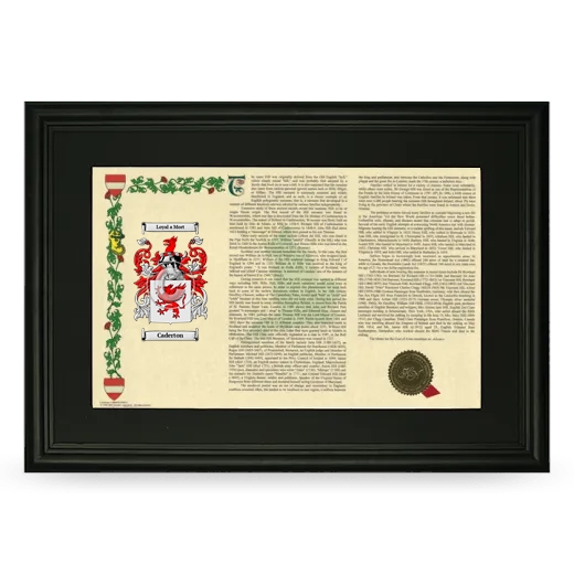 Caderton Deluxe Armorial Landscape Framed- Black