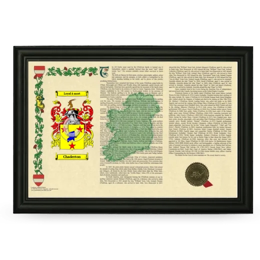 Chaderton Armorial Landscape Framed - Black